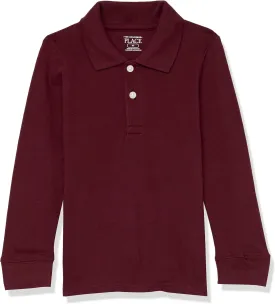 The Children's Place boys Long Sleeve Pique Polo