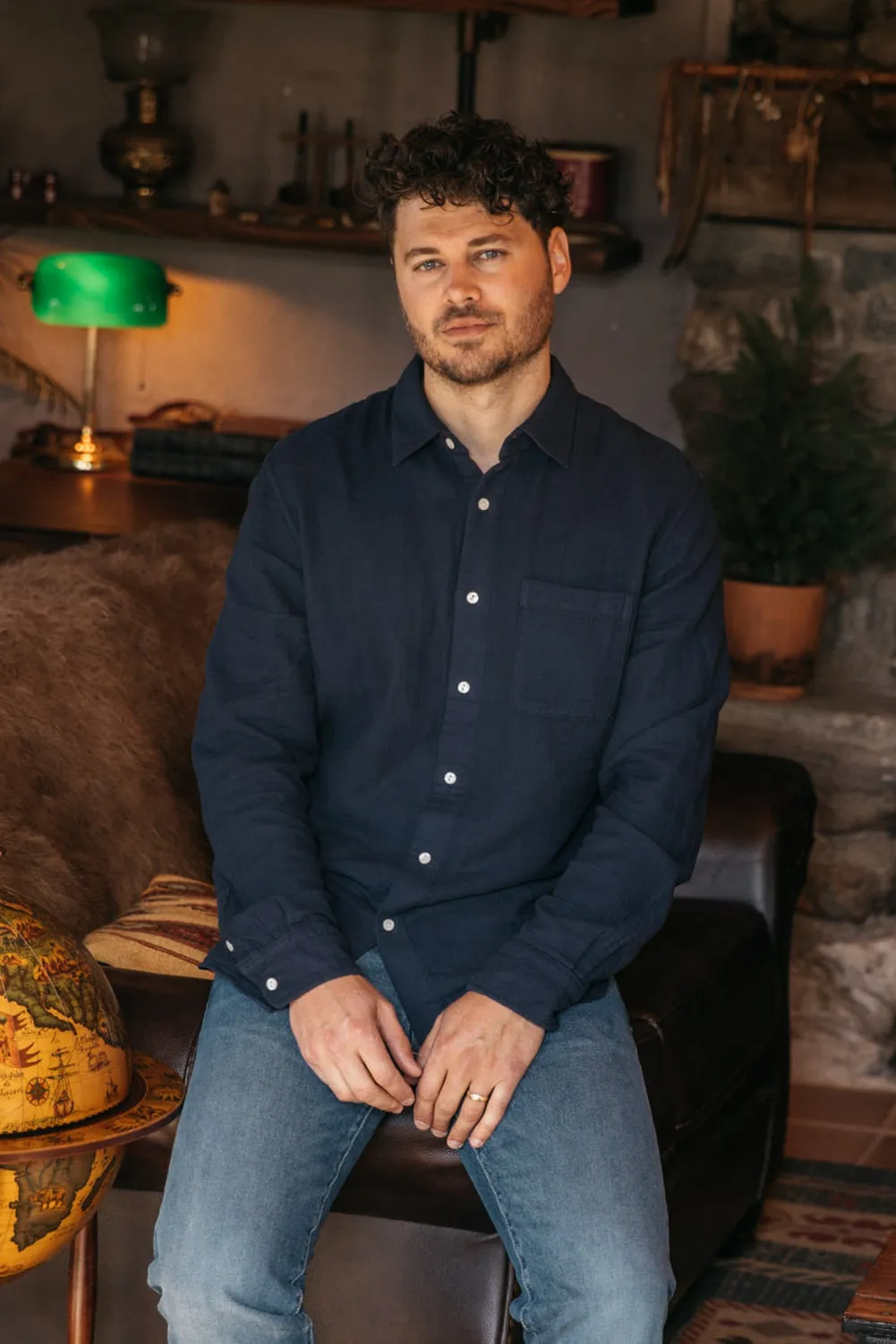 The Ripper Waffle Double Gauze Shirt - Navy