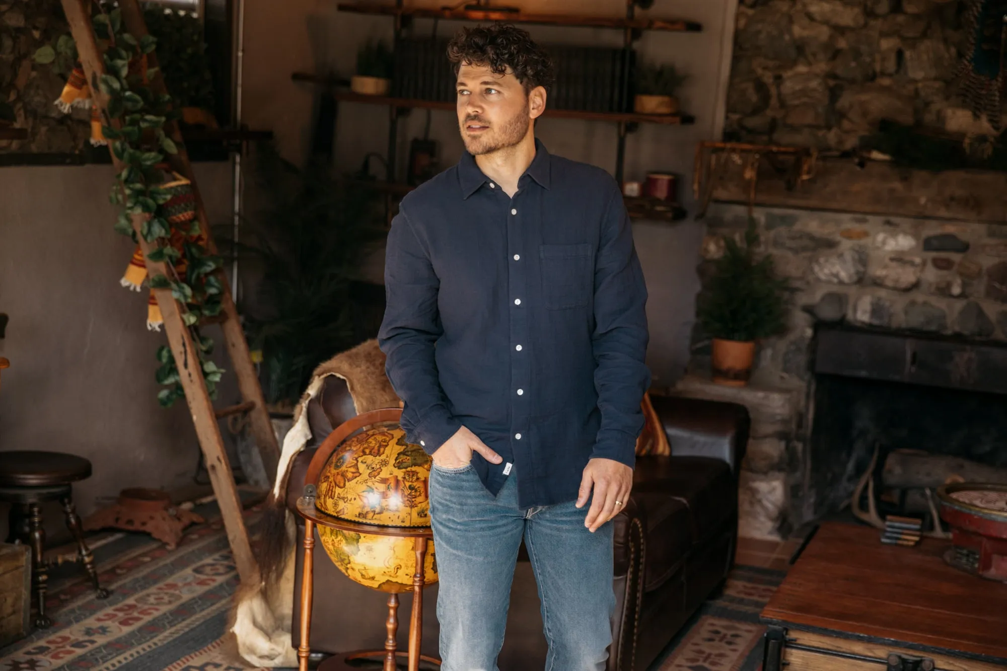 The Ripper Waffle Double Gauze Shirt - Navy