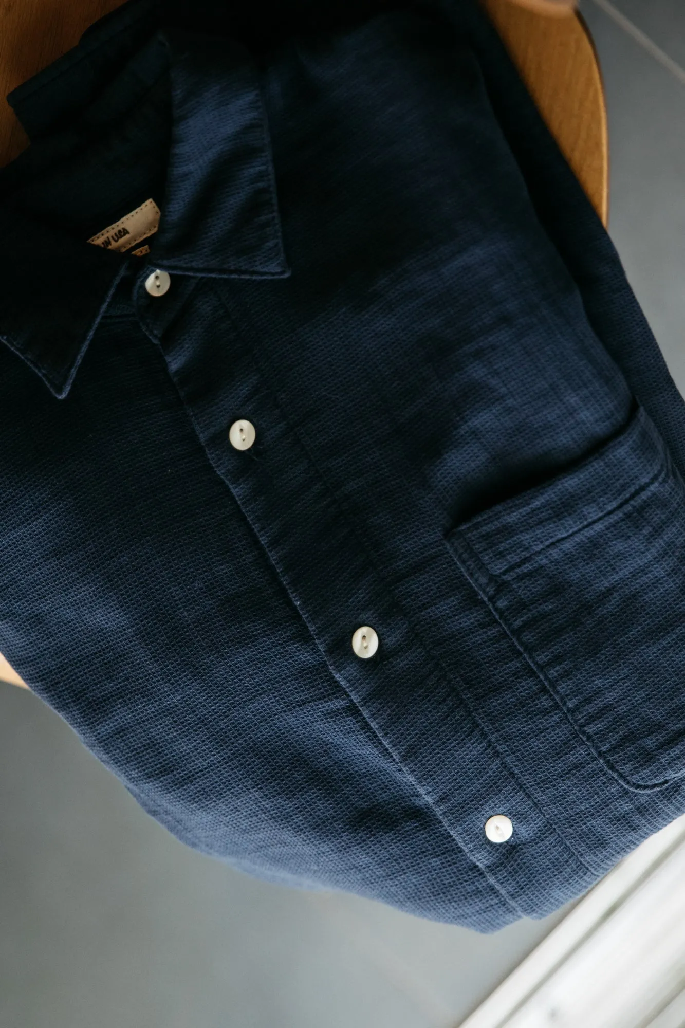 The Ripper Waffle Double Gauze Shirt - Navy