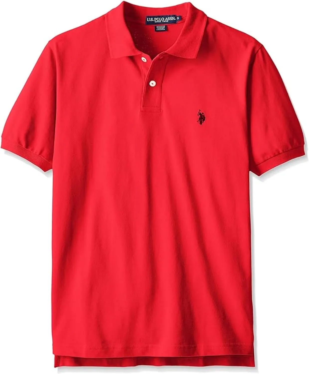 U.S. Polo Assn. Men's Classic Polo Shirt, Two-Button Closure Pique Polo Shirt, Summer Fashion Golf Shirt