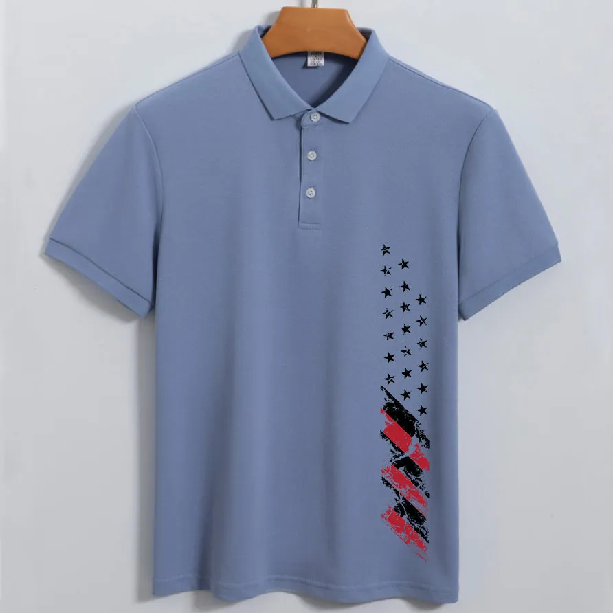 USA FLAG Men's Outdoor SUN Protection QUICK DRY POLO (UPF40 )