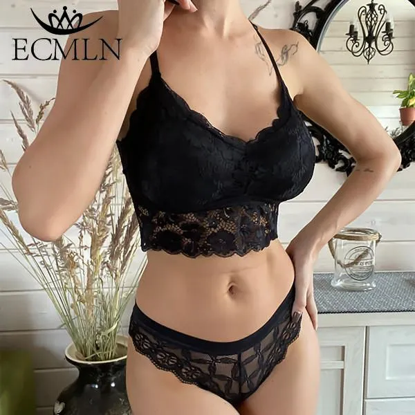 Women Underwear Sets Lace Panties Seamless Backless Sexy Vest Bralette Push Up Bra Lingerie